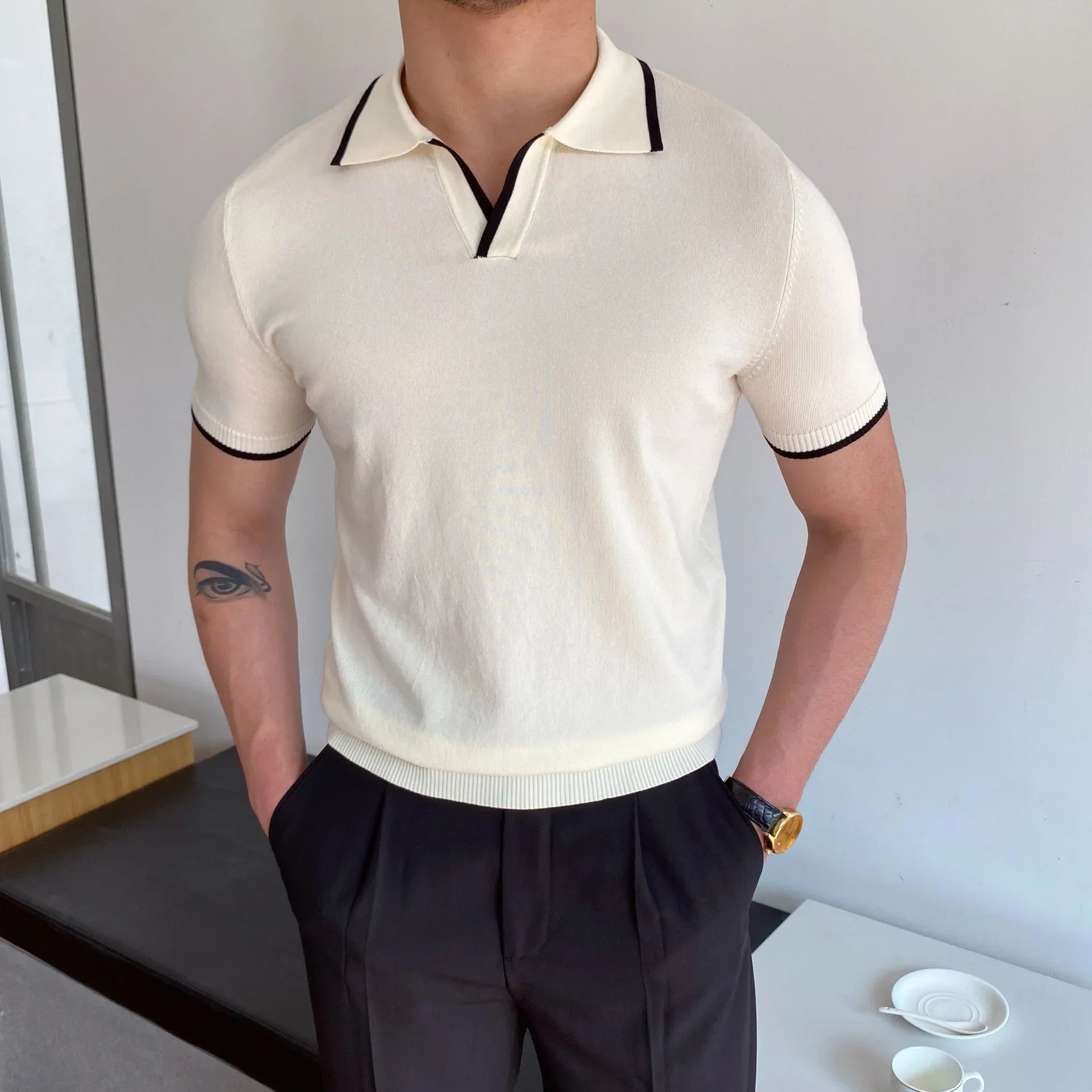 Elite Men’s Polo – Wool Blend, Tailored Fit