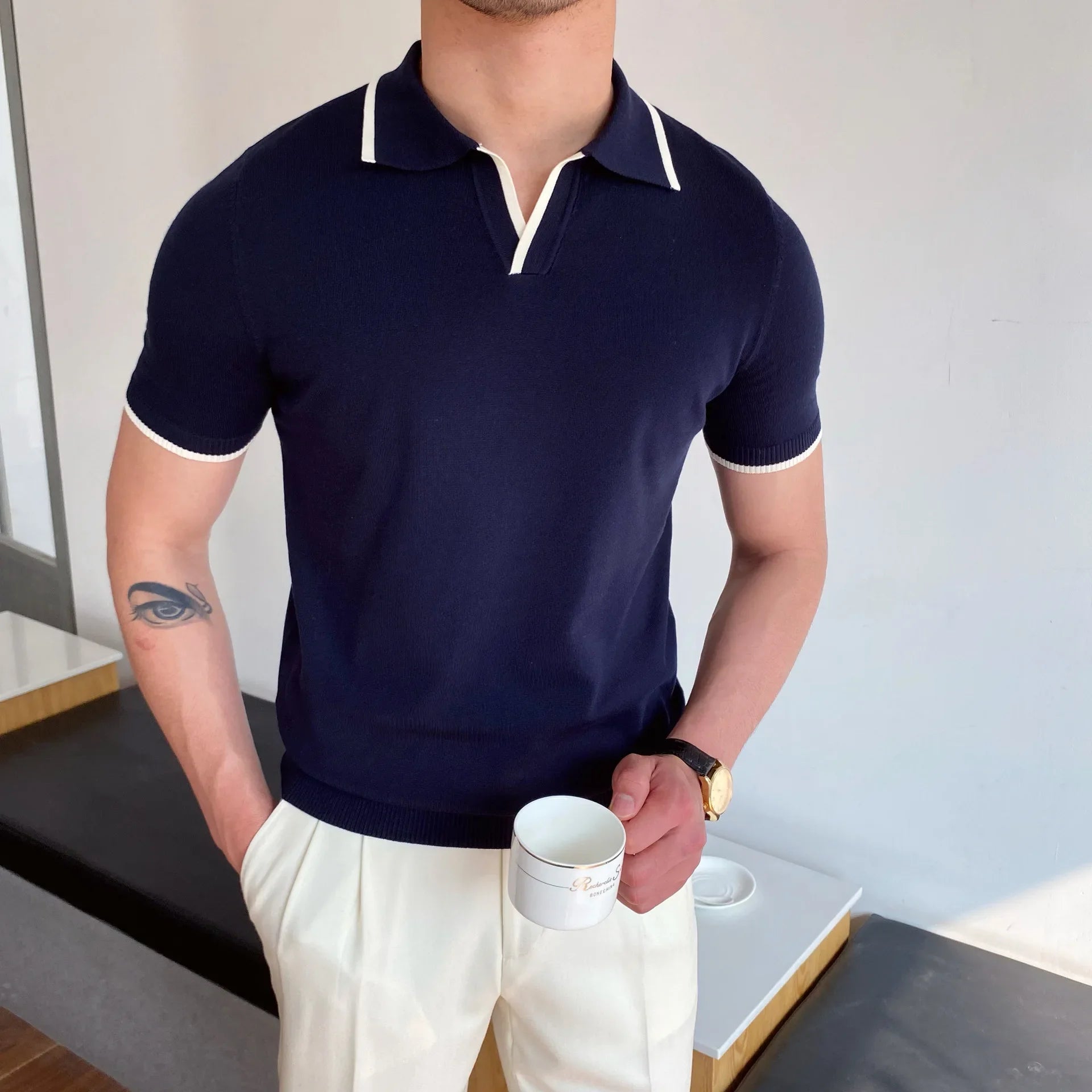 Elite Men’s Polo – Wool Blend, Tailored Fit