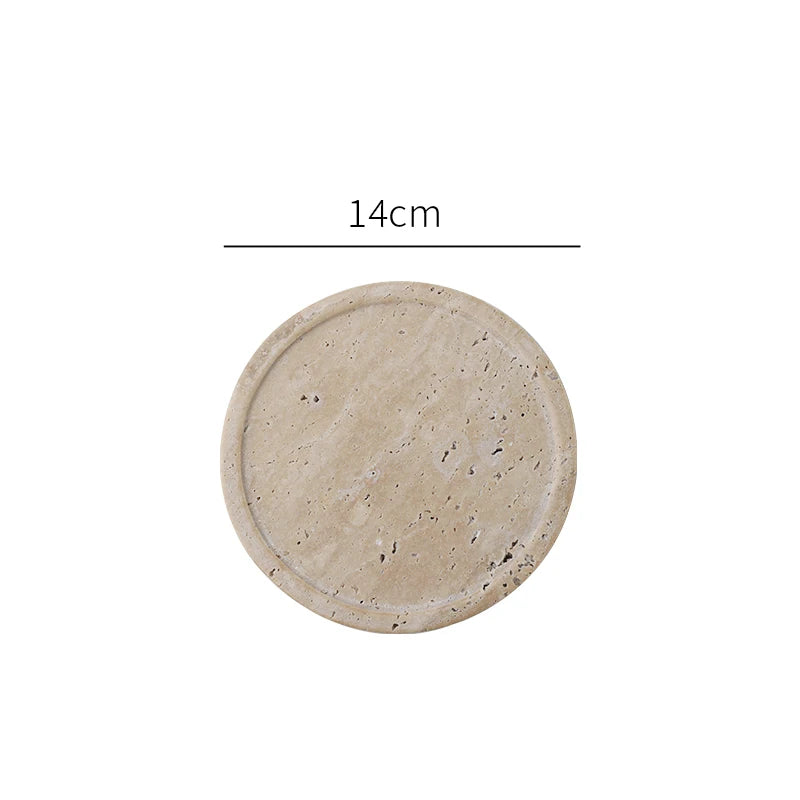 Elegant Travertine Marble Tray – Minimalist Luxury for Home Décor