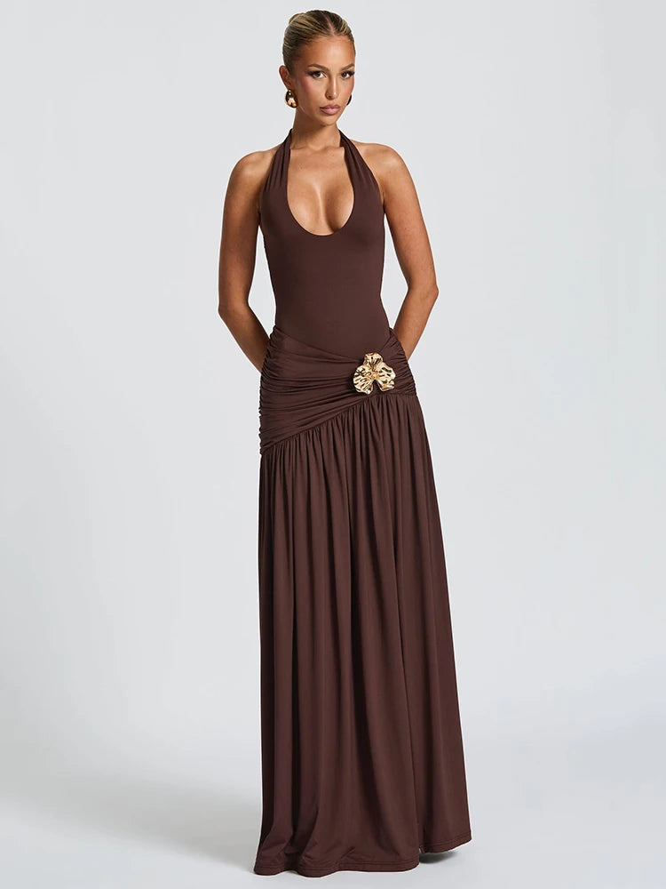 Verde Allure - Backless Dress Set