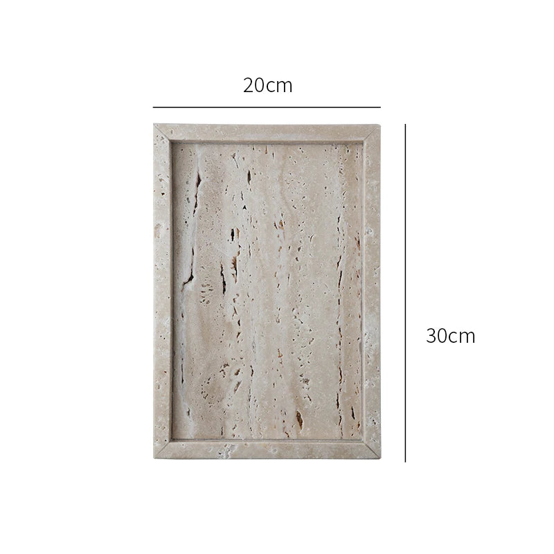 Elegant Travertine Marble Tray – Minimalist Luxury for Home Décor