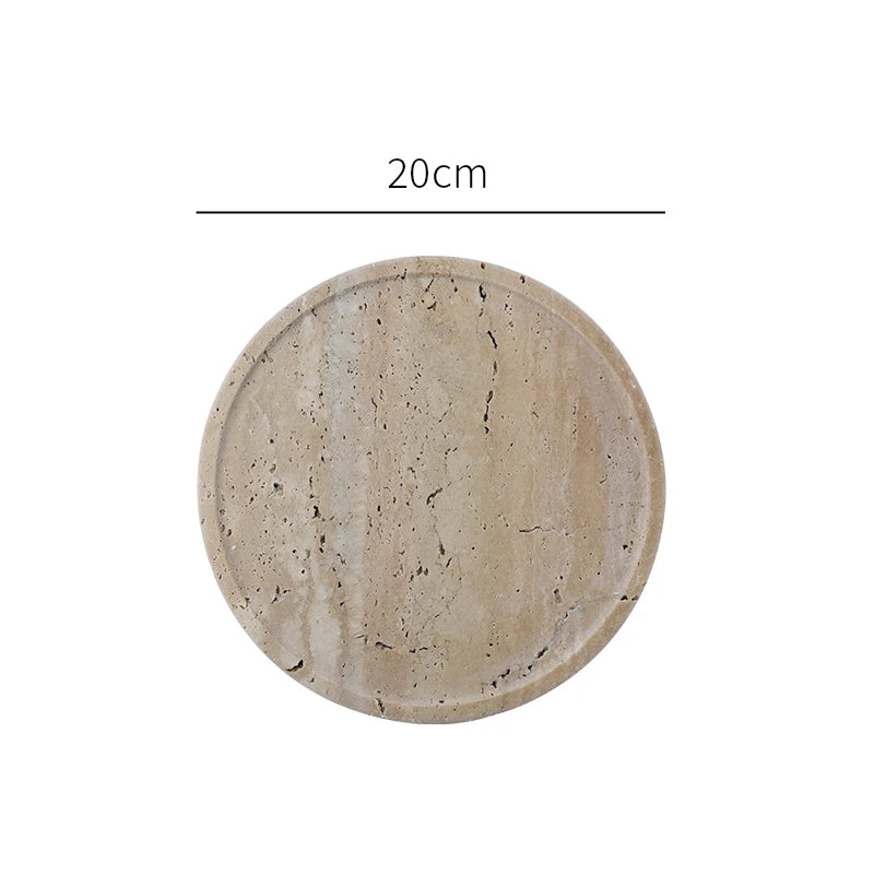Elegant Travertine Marble Tray – Minimalist Luxury for Home Décor