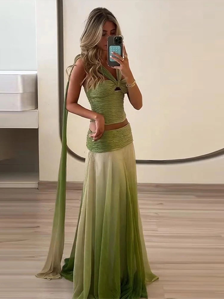 Beach Goddess Set – Gradient Maxi Look