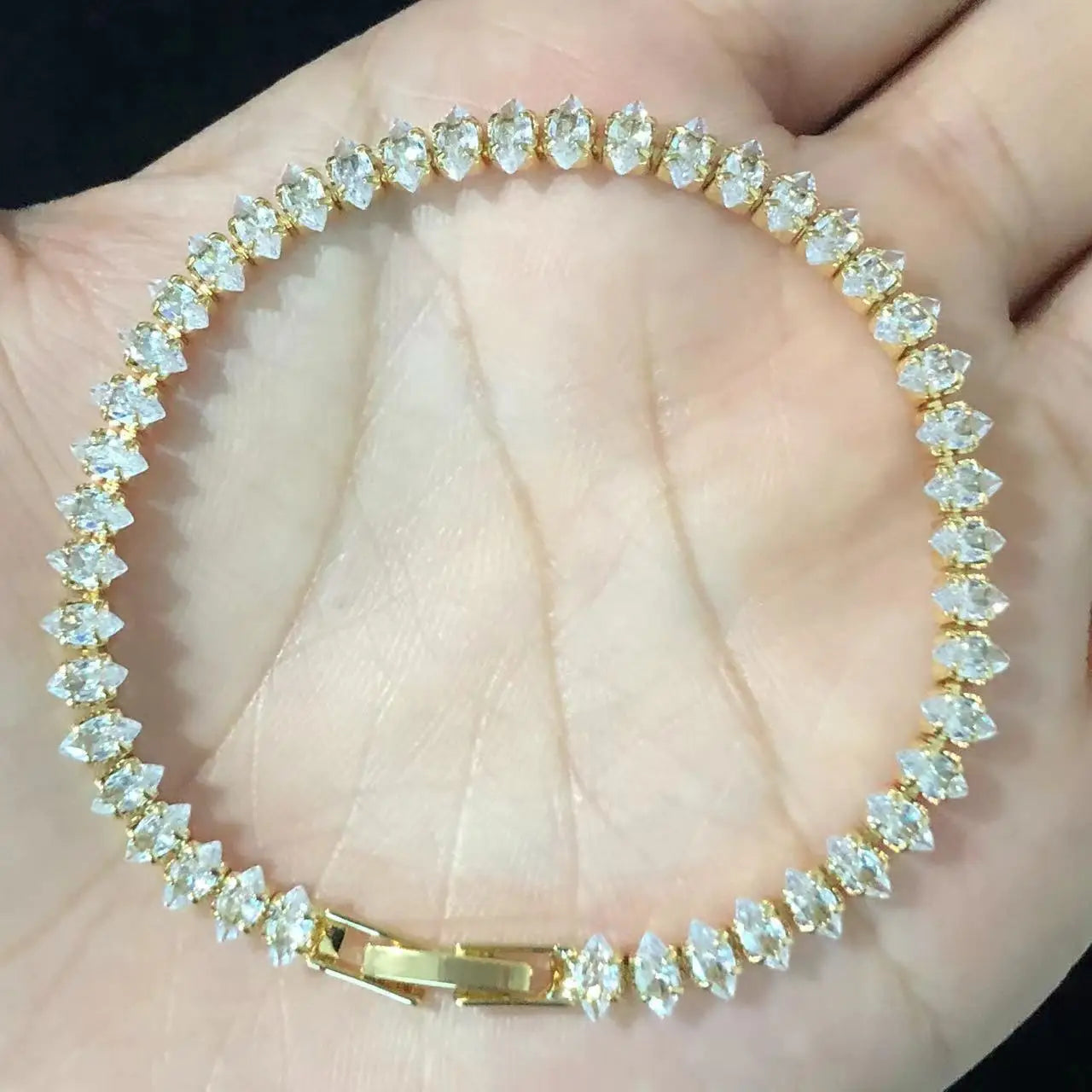 Luxury Geometric Rhinestone Charm Bracelet