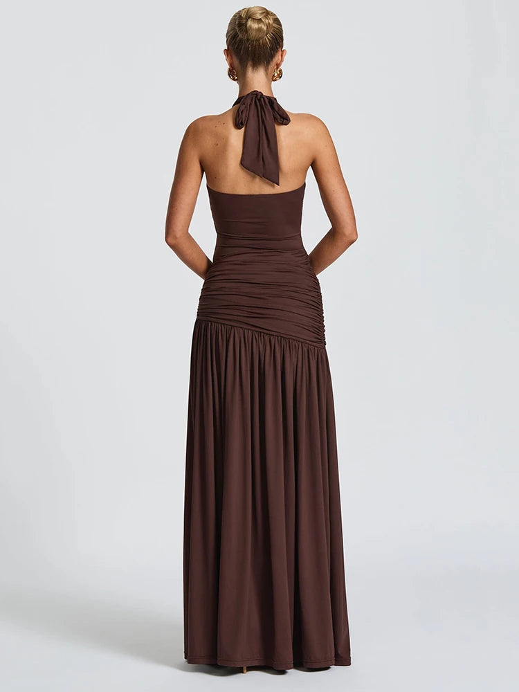 Verde Allure - Backless Dress Set