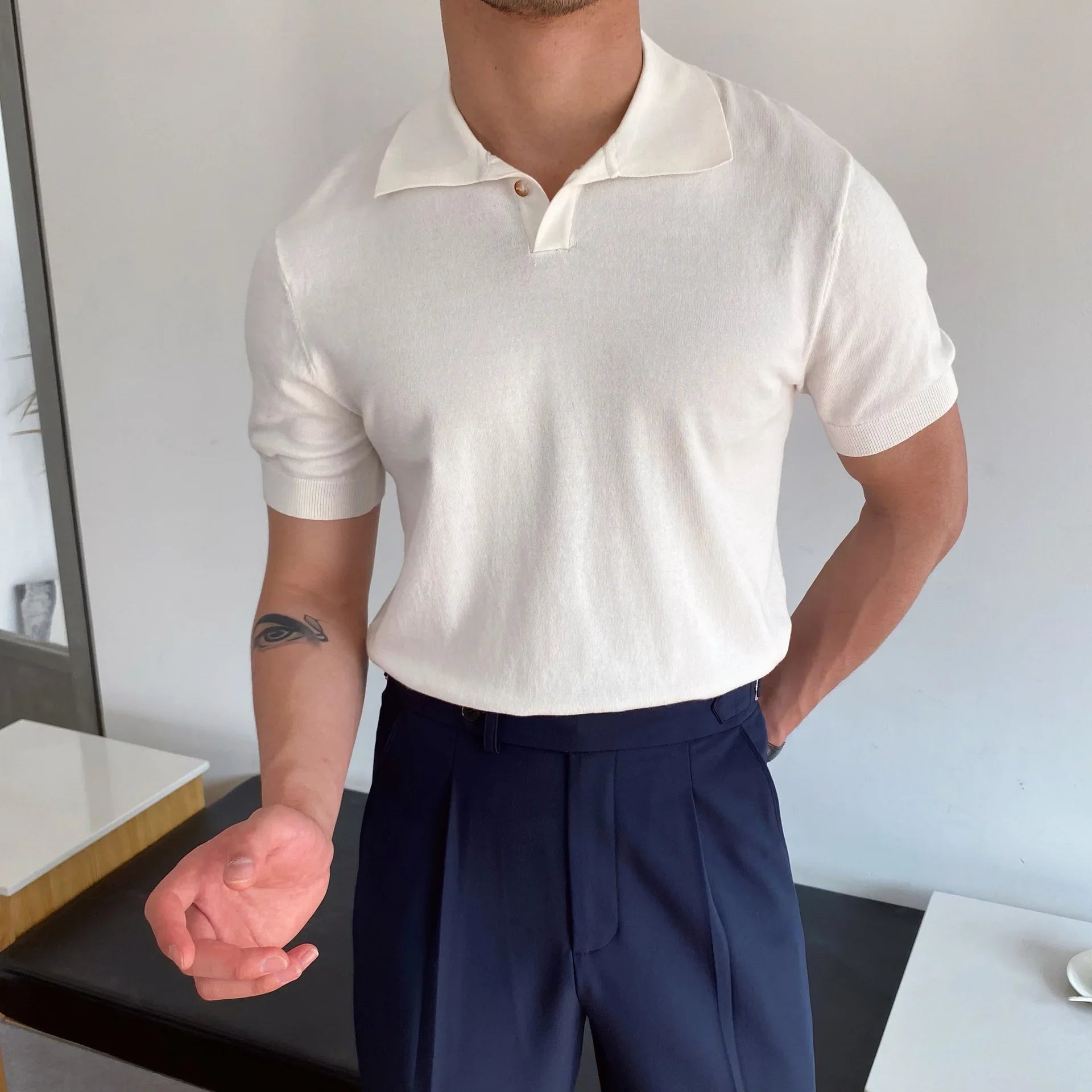 Elite Men’s Polo – Wool Blend, Tailored Fit
