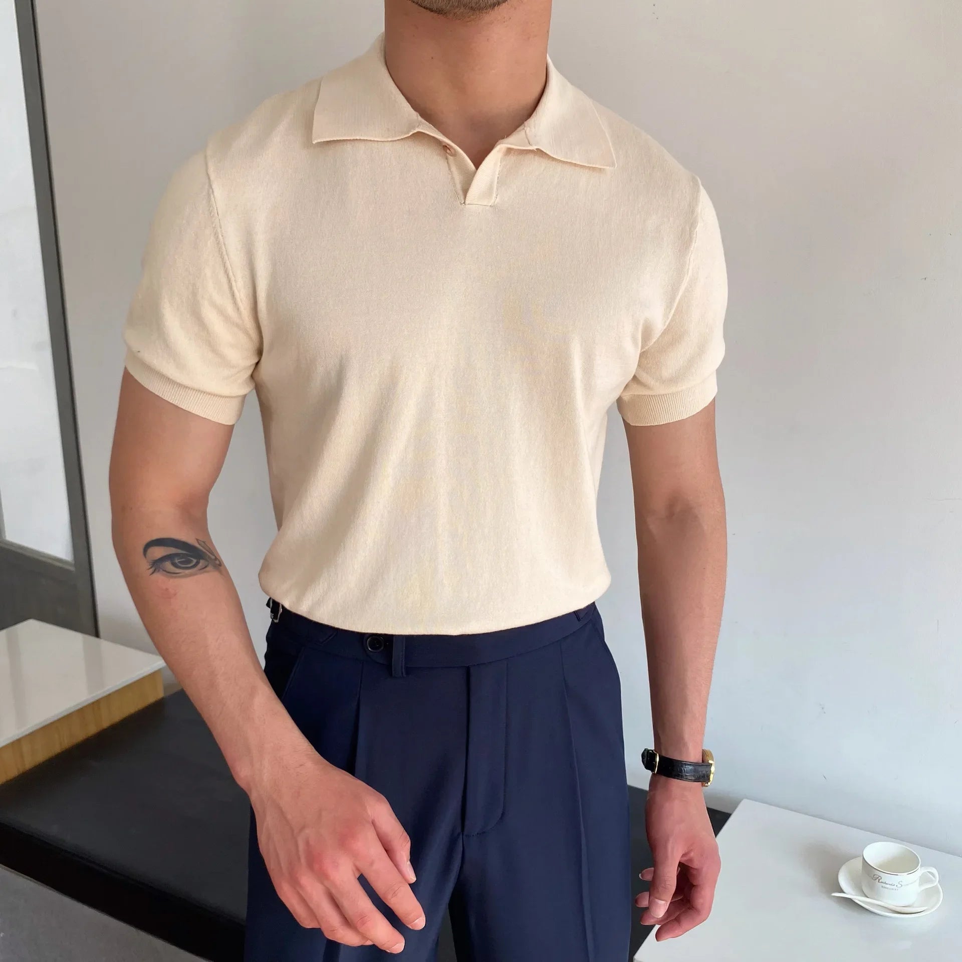 Elite Men’s Polo – Wool Blend, Tailored Fit