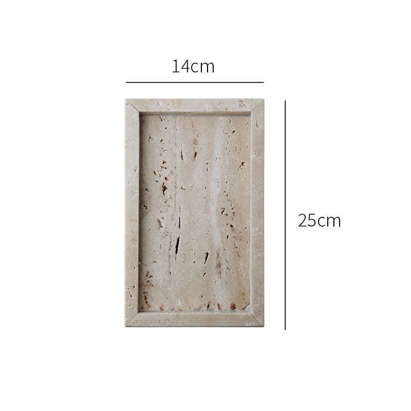 Elegant Travertine Marble Tray – Minimalist Luxury for Home Décor