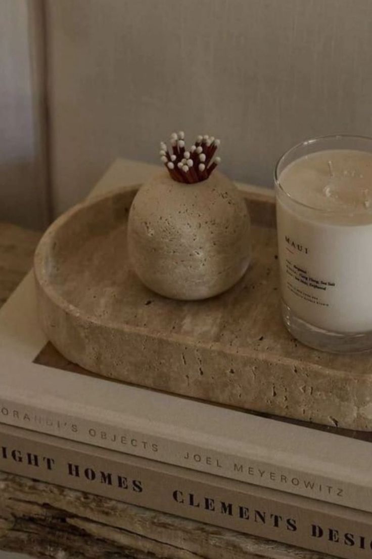 Elegant Travertine Marble Tray – Minimalist Luxury for Home Décor